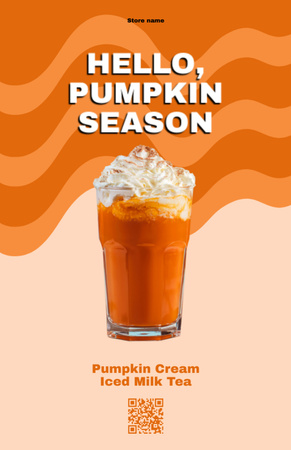Platilla de diseño Special Offer of Pumpkin Milk Tea Drink Recipe Card