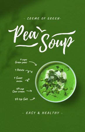 Platilla de diseño Pea Soup Cooking Steps Recipe Card