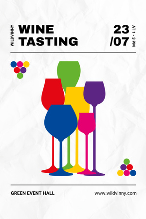 Wine Tasting Announcement Invitation 6x9in Design Template