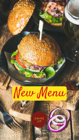 New Fast Food Offer with Tasty Burger Instagram Story Design Template