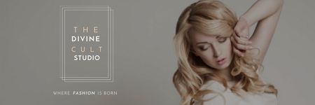 beauty studio reklama s atraktivní blondýny Email header Šablona návrhu