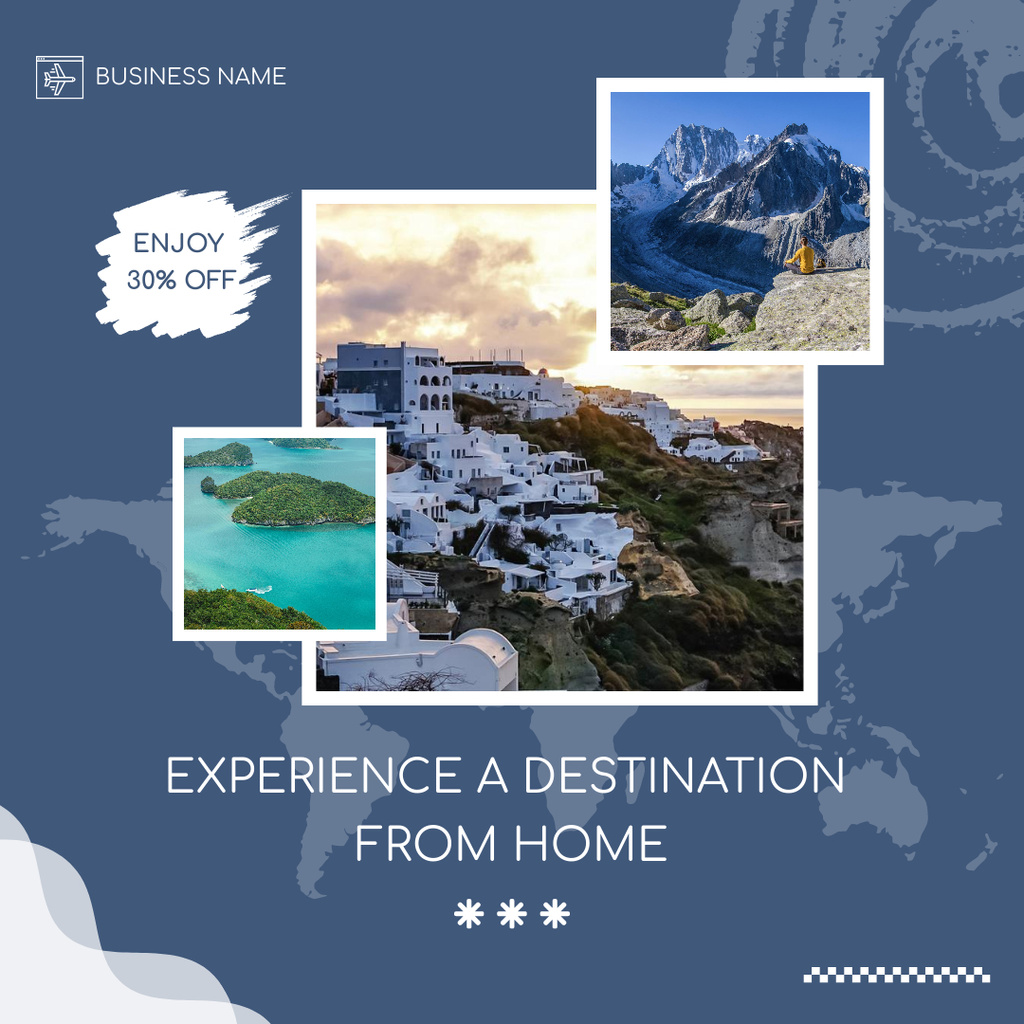 Virtual Tourism Offer Instagram tervezősablon