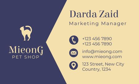 Marketing Manager Contacts Information Business Card 91x55mm Design Template