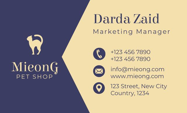 Progressive Marketing Manager Contacts Information Business Card 91x55mm Design Template