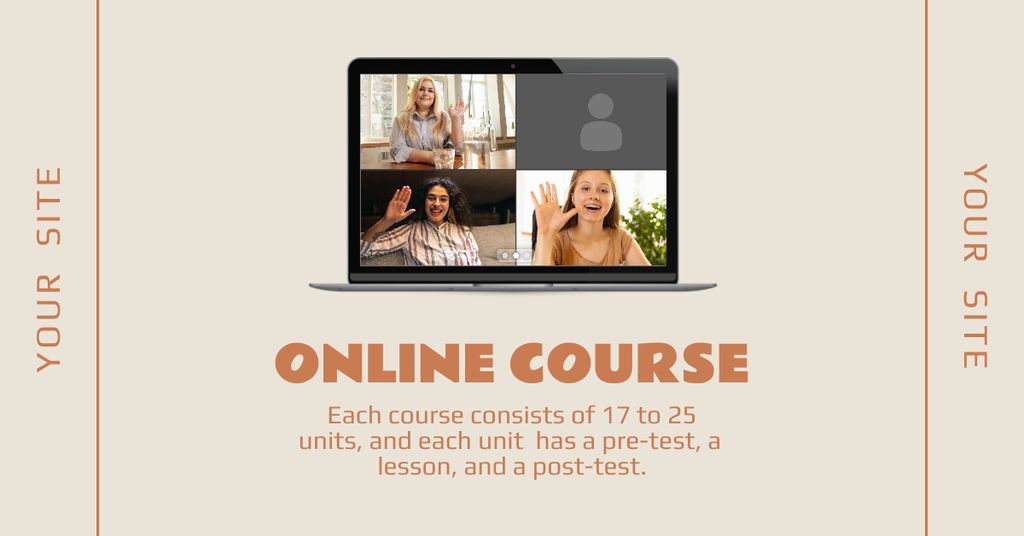 Designvorlage Awesome Online Courses Platform Promotion With Test für Facebook AD