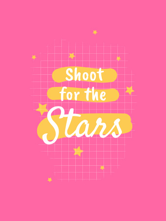 Inspirational Quote with Stars on Pink Poster US Design Template