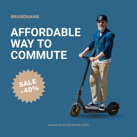 Plantilla de diseño de Anuncio de venta de scooters eléctricos asequibles Instagram 
