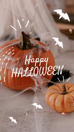 Halloween Inspiration with Bats and Pumpkin Instagram Story Design Template