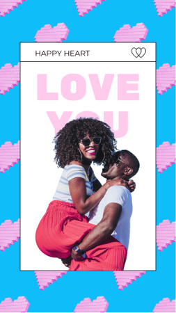 Designvorlage Happy Couple of Lovers für Instagram Video Story