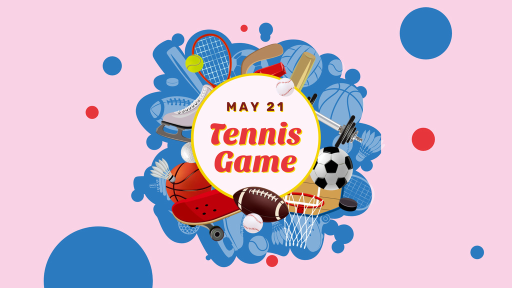 Tennis Game Event Announcement FB event cover Design Template