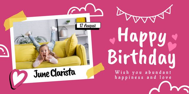 Template di design Happy Birthday to Cute Little Kid Twitter