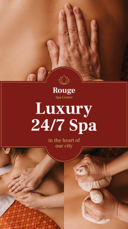 Luxury Spa Center Promotion with Woman at Massage Instagram Story Design Template