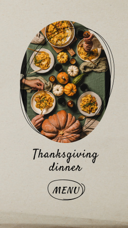 Modèle de visuel thanksgiving dîner de vacances sur la table - Instagram Story