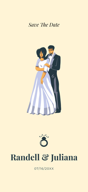 Save the Date Announcement with Wedding Couple Snapchat Geofilter Πρότυπο σχεδίασης