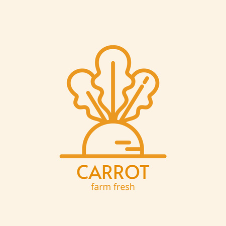 Fresh Farm Carrots Offer Logo 1080x1080px Design Template