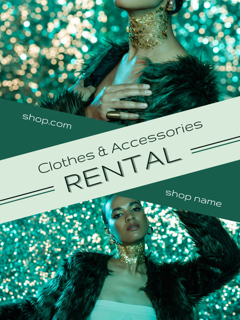 Luxury Clothing and Accessories Rental Services Poster US Design Template