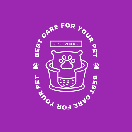 Cozy Pet's Beds Emblem Animated Logo Design Template