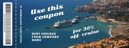 Ontwerpsjabloon van Coupon van Cruise Trip Ad