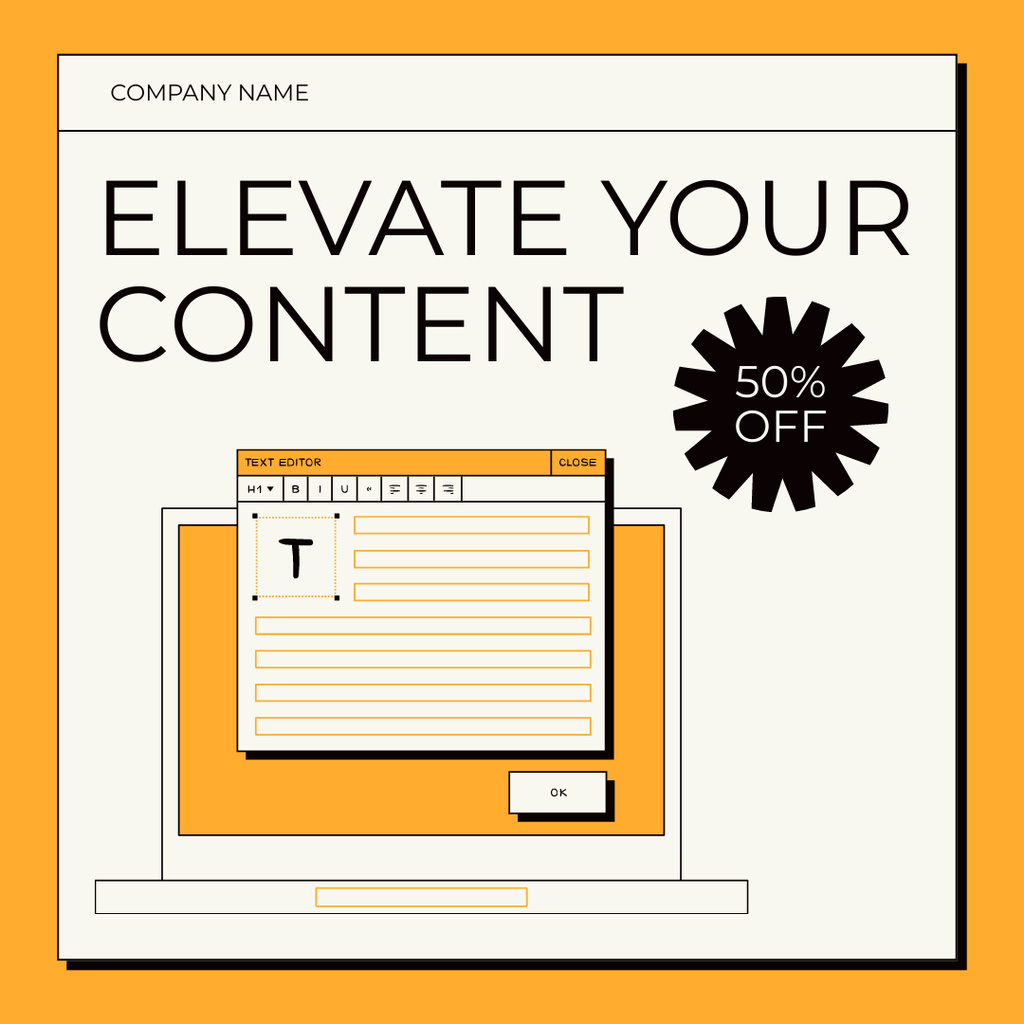 Modèle de visuel Improving Content Writing Service With Discounts Offer - Instagram AD