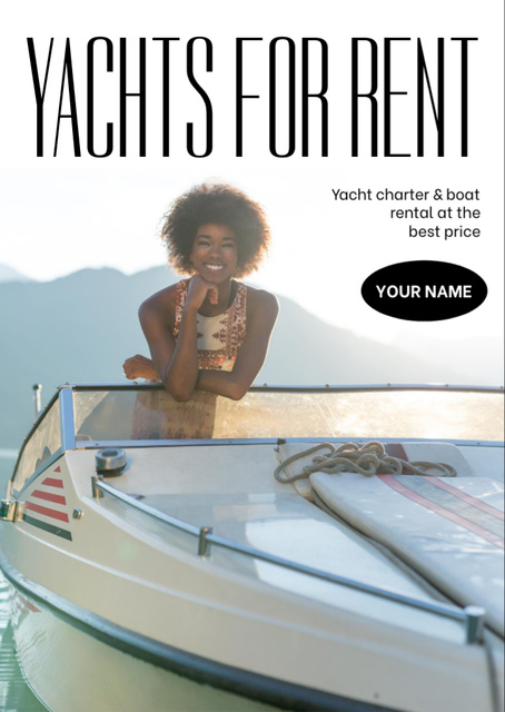 Yacht for Rent Ad Flyer A6 tervezősablon