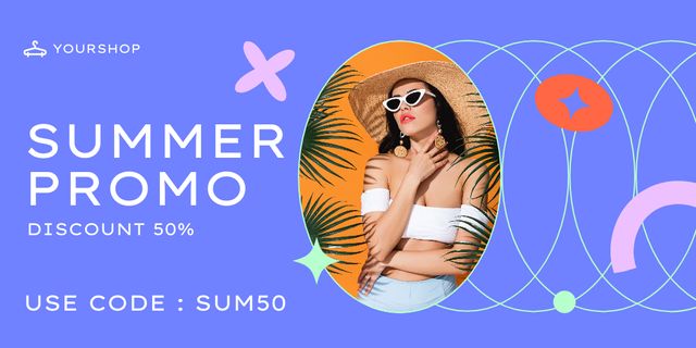 Ontwerpsjabloon van Twitter van Offer Promo Discount on Summer Collection