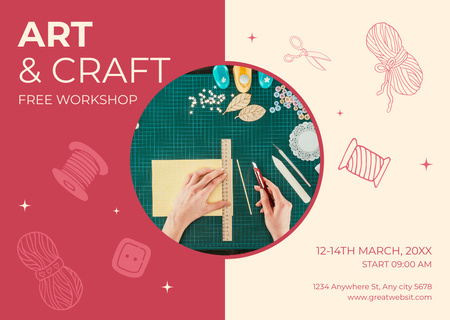 Arts And Craft Workshop For Free Card Design Template