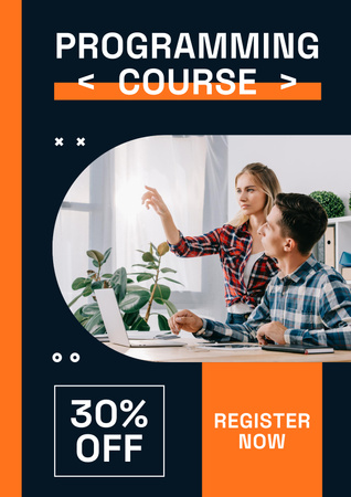 Extending Programming Course Offer With Discounts Poster Design Template