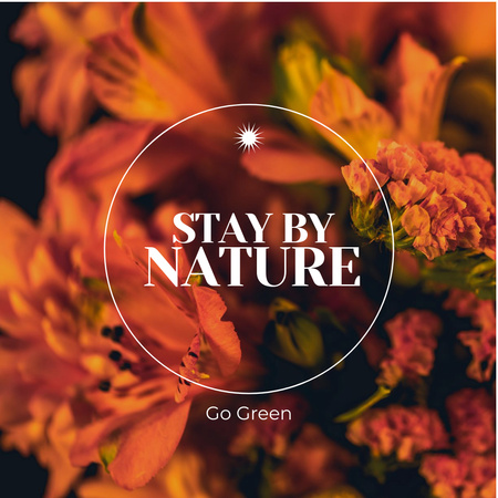 Szablon projektu inspirujące zdanie z kwiatami Instagram