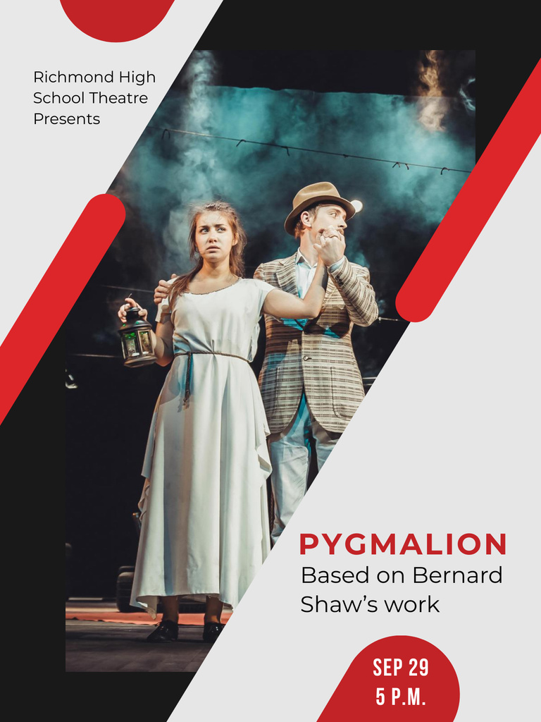 Pygmalion Performance in Theatre Poster US tervezősablon