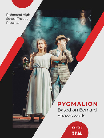 Pygmalion Performance in Theatre Poster US Tasarım Şablonu