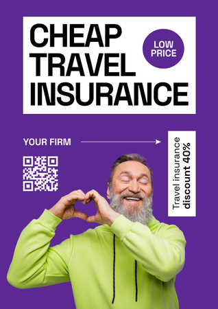 Offer of Cheap Travel Insurance Poster – шаблон для дизайну