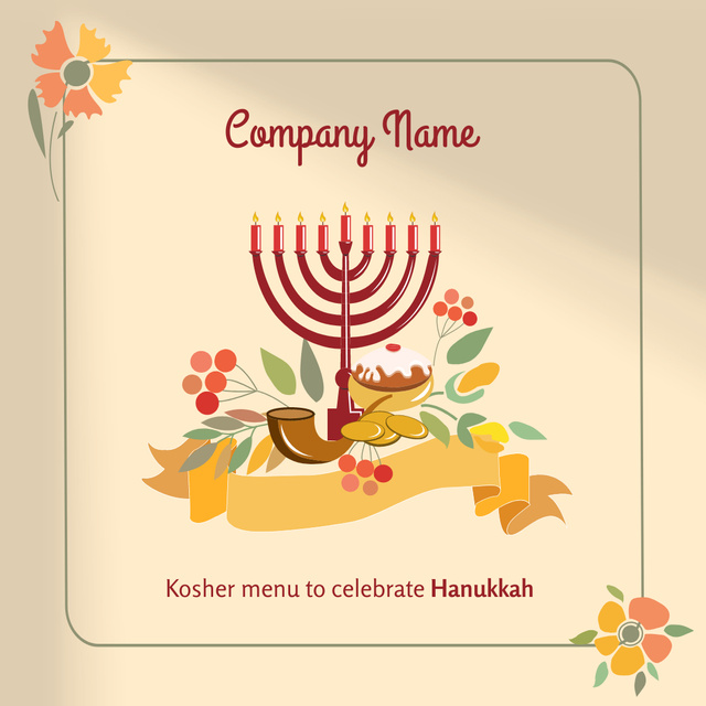 Plantilla de diseño de Delicious Kosher Dishes List Offer to Celebrate Hanukkah Instagram 