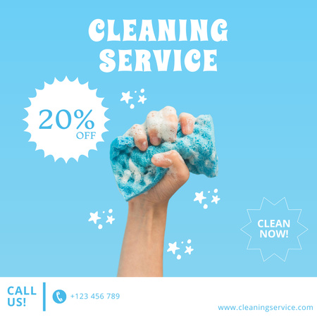 Designvorlage Discount Offer on Cleaning Service für Instagram