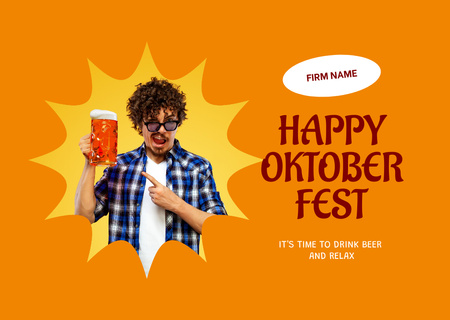 Ontwerpsjabloon van Card van Oktoberfest Celebration Announcement