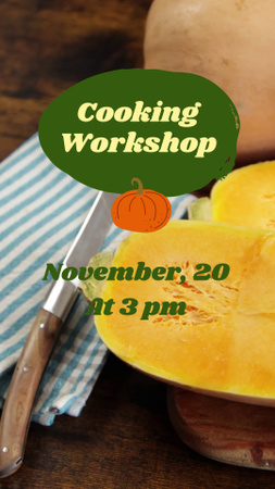 Cooking Workshop Announcement On Thanksgiving Day TikTok Video Design Template