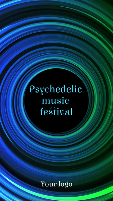 Designvorlage Psychedelic Music Festival Announcement für TikTok Video