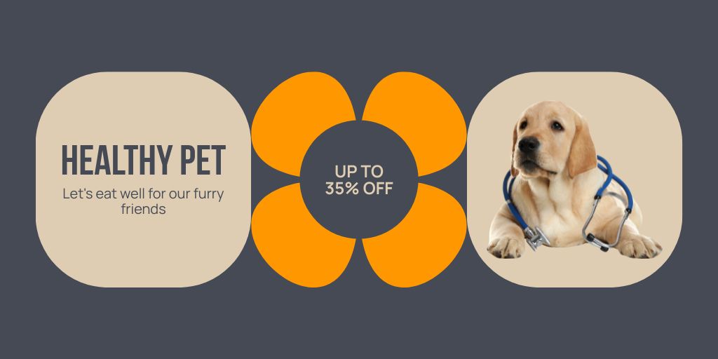 Modèle de visuel Pet Healthcare Services Offer on Grey - Twitter