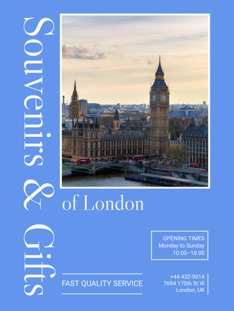 Travel Tour to London Poster US Design Template