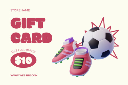 Gift Voucher for Purchase of Football Equipment Gift Certificate Design Template