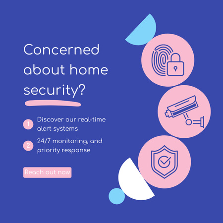 Услуги безопасности дома и бизнеса Instagram – шаблон для дизайна
