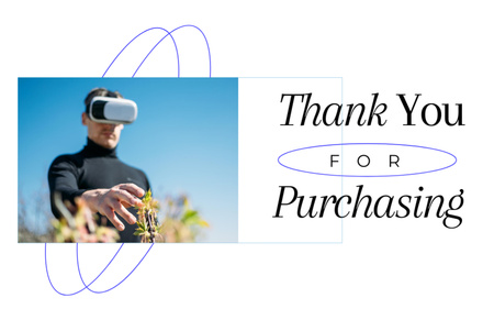 Man in Virtual Reality Glasses Thank You Card 5.5x8.5inデザインテンプレート