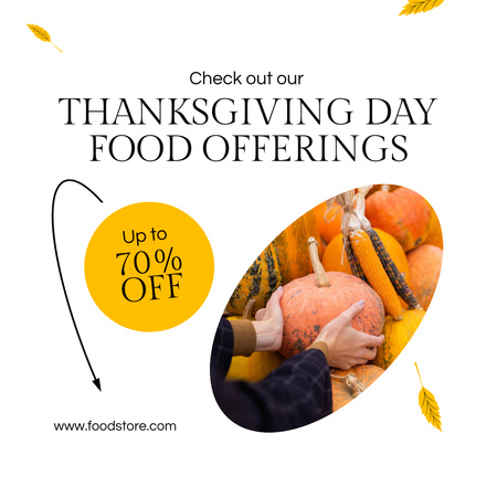 Modèle de visuel Thanksgiving Day Food Offer - Instagram
