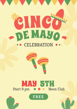 Cinco De Mayo Celebration Poster Tasarım Şablonu
