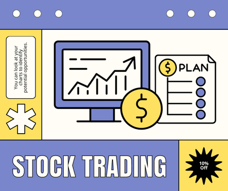 Modèle de visuel trading d'actions - Facebook