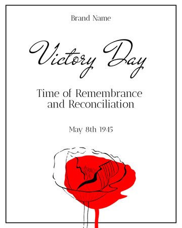 Plantilla de diseño de Celebración del día de la victoria con amapola roja Poster 16x20in 