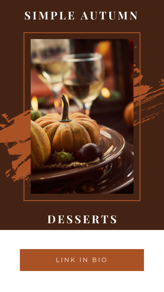 Designvorlage Thanksgiving feast concept with Pumpkin für Instagram Story