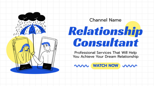 Services of Relationship Consultant Youtube Thumbnail Design Template