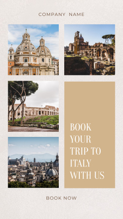 Travel Tour Offer to Italy Instagram Video Story Design Template