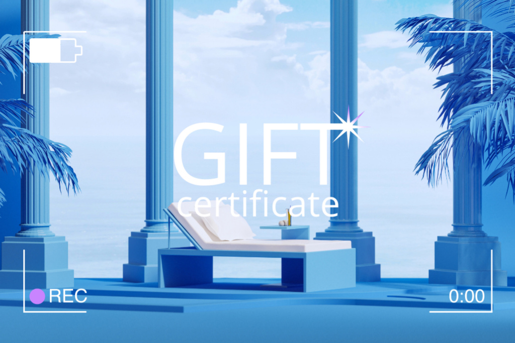 Designvorlage Special Offer of Vacation on Luxury Resort für Gift Certificate