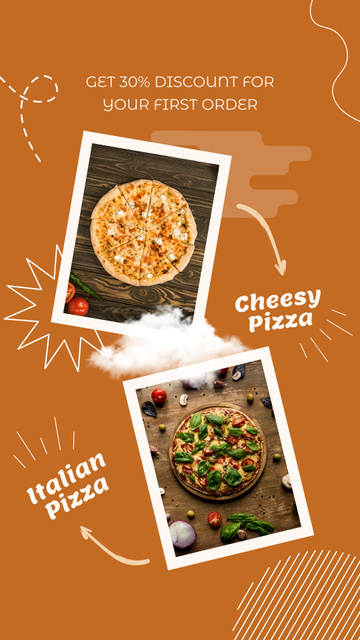 Ontwerpsjabloon van Instagram Story van  Get Out 30 Off for Cheesy Pizza